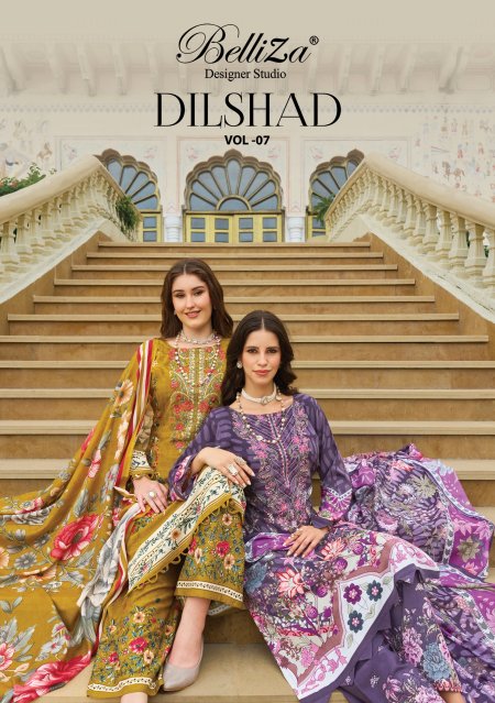 Dilshad Vol 7 Belliza Viscose Rayon Printed Dress Material